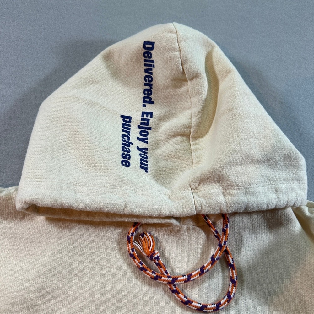 Zara Trafaluc Cream "your order has arrived" Graphic Hoodie Sweatshirt Size S - Picture 5 of 10